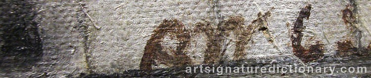 Authentic signature by Arvid WIDERBERG on artwork
