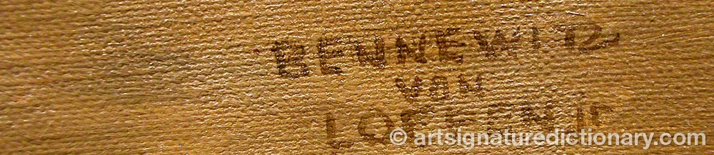 Authentic signature by Karl The Younger BENNEWITZ VON LÖFEN on  artwork