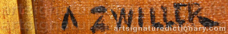 Authentic signature by Marie Augustin ZWILLER on artwork