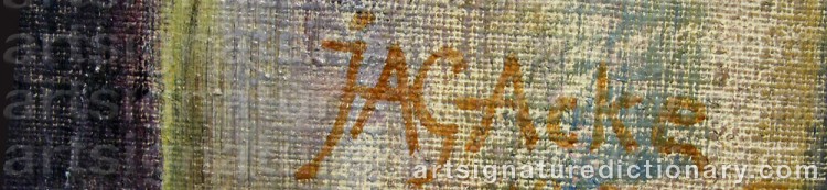 Signature by Johan Axel Gustaf ‘Jag Acke’ ACKE