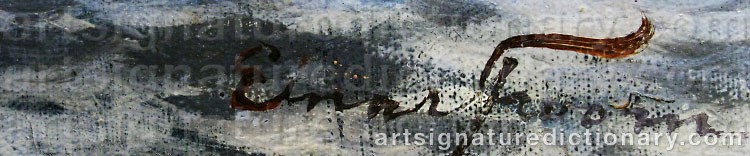 Authentic signature by Einar FROM on Painting/Watercolour artwork