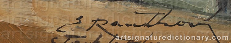 Authentic signature by Erik RAUTHOVI on  artwork