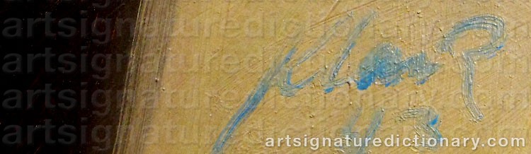 Authentic signature by Otto KLANK on  artwork