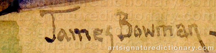 Authentic signature by M. James BOWMAN on  artwork