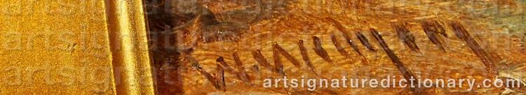 Authentic signature by William WIDGERY on  artwork