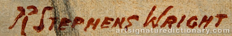 Authentic signature by Redmond Stephens WRIGHT on Painting/Watercolour artwork
