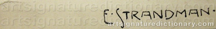 Authentic signature by Erik STRANDMAN on artwork