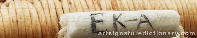 Authentic signature by Ellen (Sami Artist) KITOK-ANDERSSON on  artwork