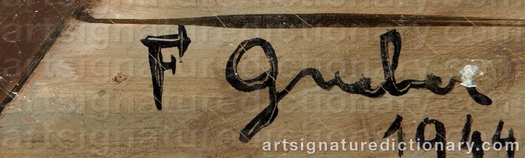 Authentic signature by Francis GRUBER on  artwork