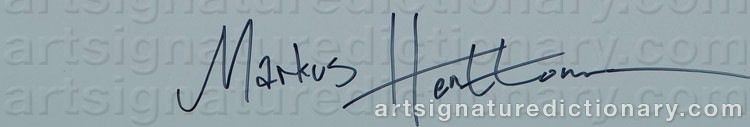 Authentic signature by Markus HENTTONEN on  artwork
