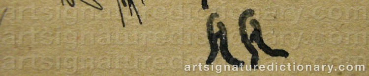 Authentic signature by Anna ANCHER on  artwork