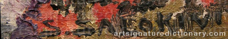 Authentic signature by Santeri SALOKIVI on Painting/Watercolour artwork