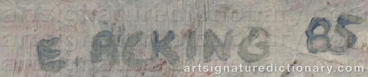 Authentic signature by Eva ACKING on  artwork