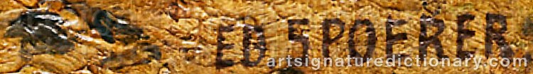 Authentic signature by Eduard SPOERER on artwork