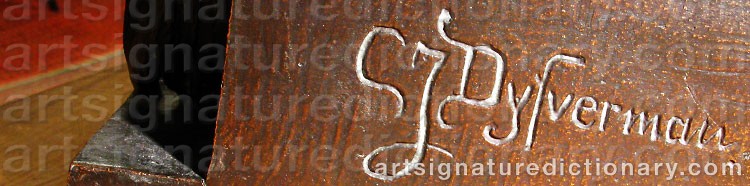 Authentic signature by Carl Johan DYFVERMAN on  artwork