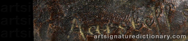 Authentic signature by Carl Wilhem Oluf ÅARSLEFF on  artwork