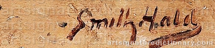 Authentic signature by Frithjof SMITH-HALD on artwork