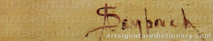 Authentic signature by Auguste Ernest SEMBACH on  artwork