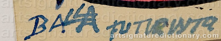 Authentic signature by Giacomo BALLA on artwork