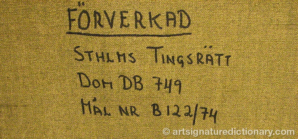 Close-up details showing Gideon BÖRJE signature forgery characteristics