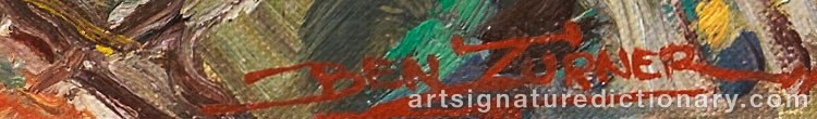 Authentic signature by Ben TURNER on artwork