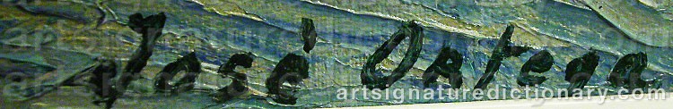 Authentic signature by José ORTEGA on  artwork