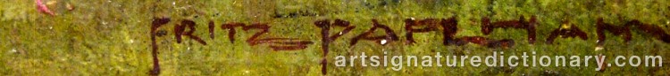 Authentic signature by Fritz PAPLHAM on  artwork