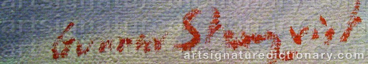 Authentic signature by Gunnar STENQVIST on  artwork