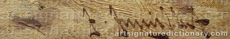 Authentic signature by Johann JUNGBLUT on artwork