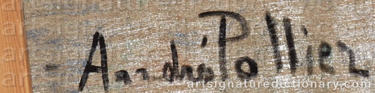 Authentic signature by Andrée POLLIER on Painting/Watercolour artwork