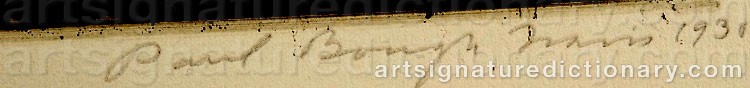 Authentic signature by Paul Bough TRAVIS on artwork