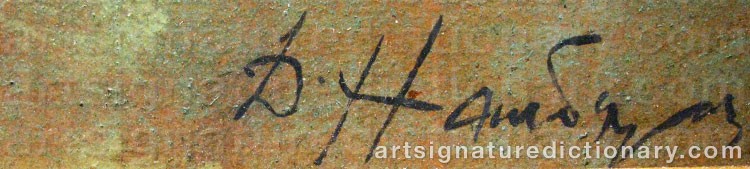 Authentic signature by Dimitri Arkadievich NABALDIAN on artwork