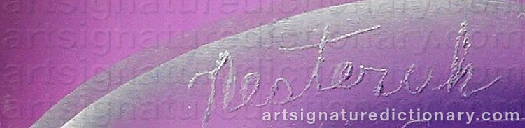 Authentic signature by Ed NESTERUK on  artwork