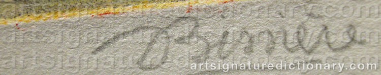 Authentic signature by Roger BISSIERE on artwork