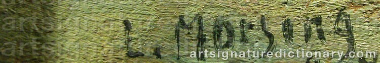 Authentic signature by Leopold MORSING on artwork