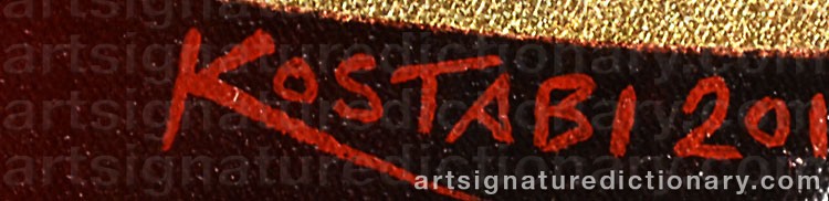 Authentic signature by Mark KOSTABI on artwork