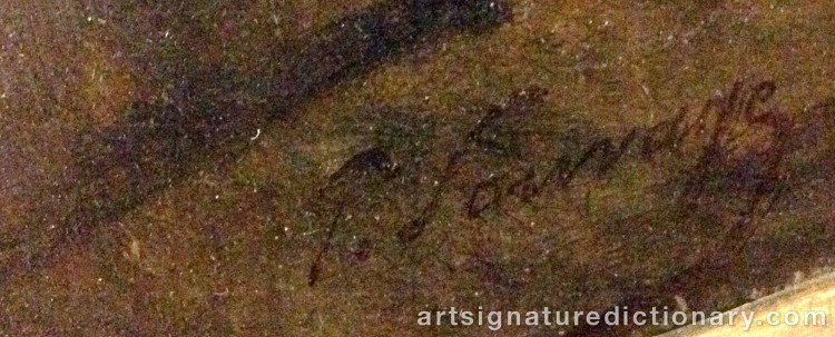 Authentic signature by Philippe François SAUVAGE on Painting/Watercolour artwork