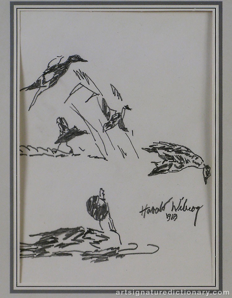 Close-up details showing Harald WIBERG signature forgery characteristics