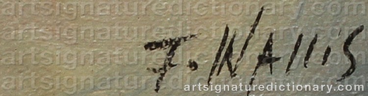 Authentic signature by Frank WALLIS on Painting/Watercolour artwork