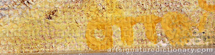 Authentic signature by Klas Otto KÜNTZEL on  artwork