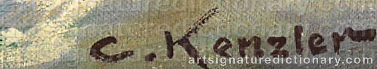 Authentic signature by Carl KENZLER on  artwork
