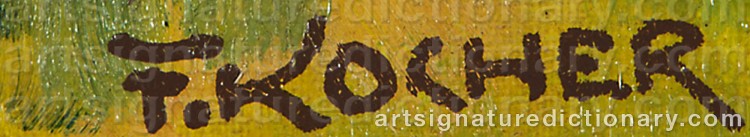 Authentic signature by Fritz KOCHER on Painting/Watercolour artwork