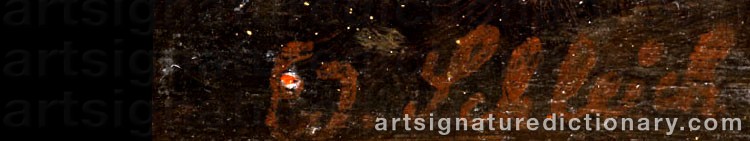 Authentic signature by Eduard The Elder SCHLEICH on  artwork