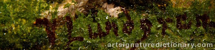 Authentic signature by Villgodt LUNDGREN on Painting/Watercolour artwork