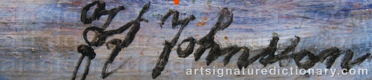 Authentic signature by Knut JOHANSSON on  artwork