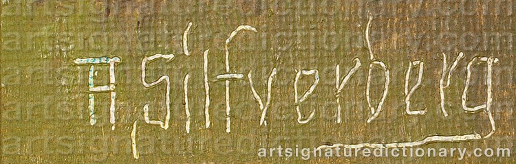 Authentic signature by A. SILFVERBERG on  artwork