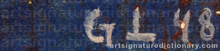 Authentic signature by Gerhard LARSSON on artwork