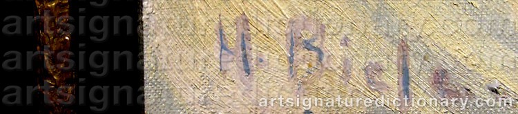 Authentic signature by Helmi BIESE on Painting/Watercolour artwork