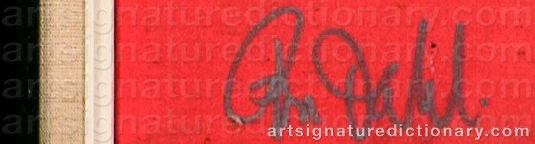 Authentic signature by Per DAHL on  artwork
