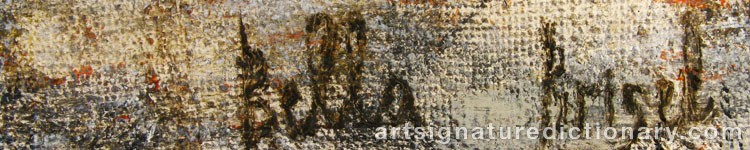 Authentic signature by Bella BRISEL on  artwork